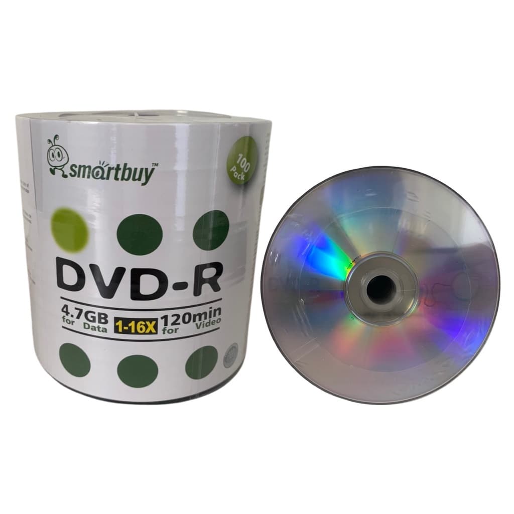 100 Mídia Virgem Dvd Smartbuy Novo Modelo 4.7gb 120min Dvdr