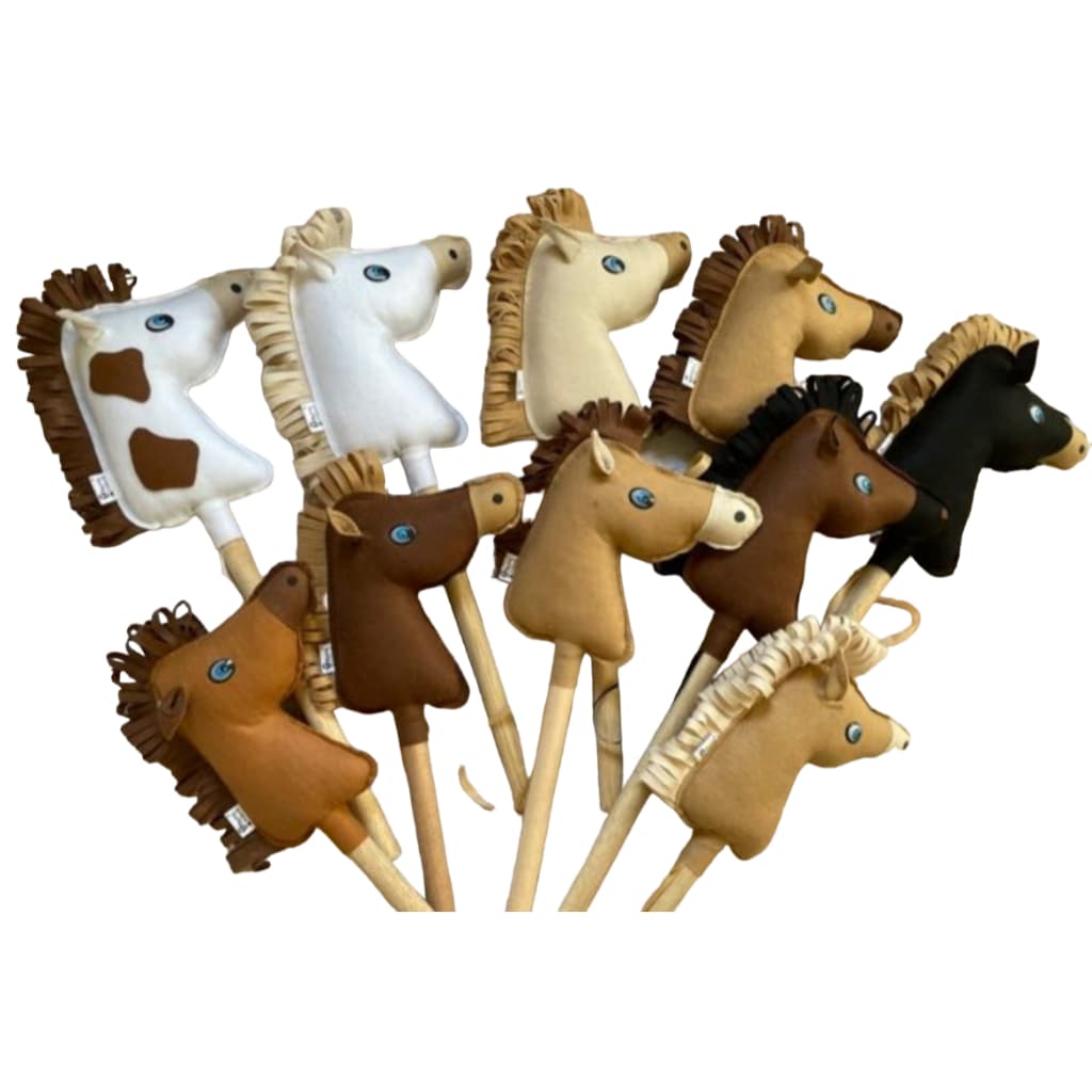 8 cavalinhos de pau em feltro 95 cm
