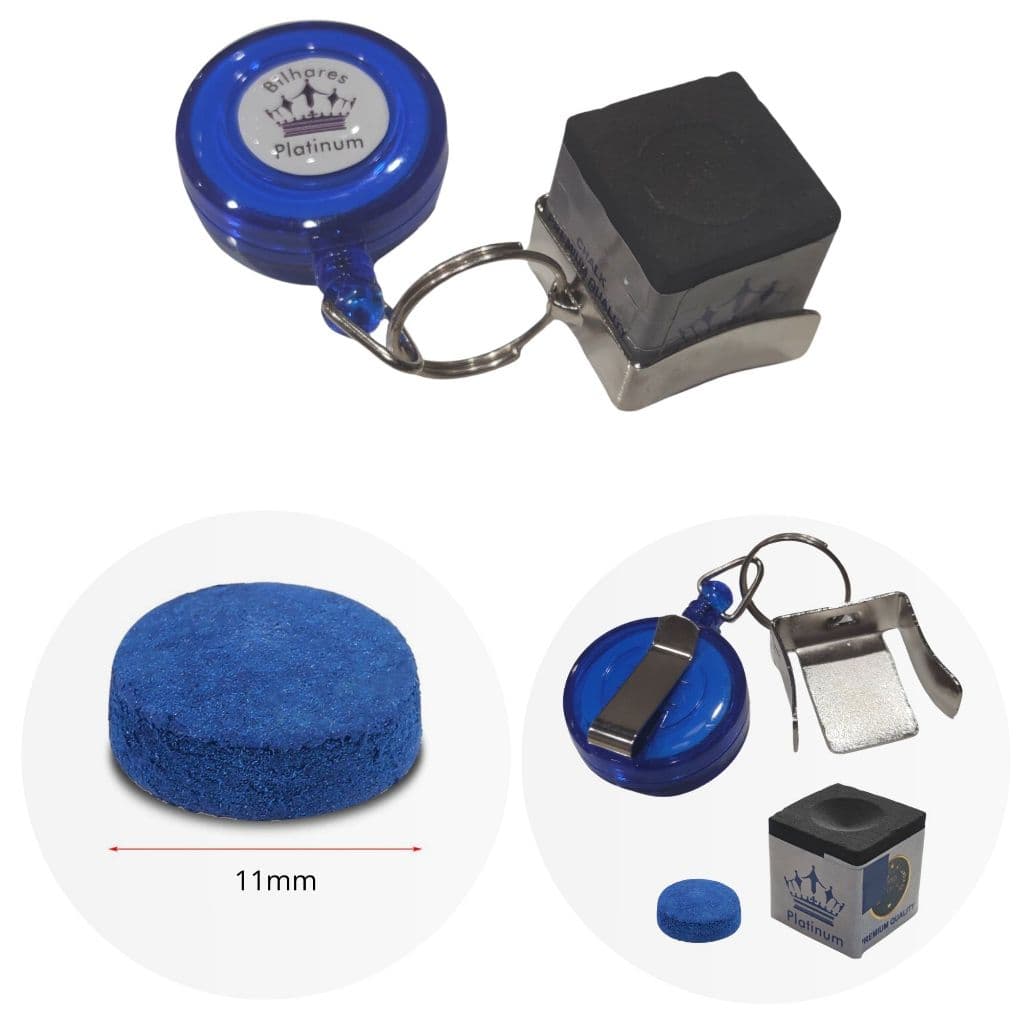 Kit Porta Giz Platinum + Giz Platinum + Sola 11mm Para Tacos de Sinuca