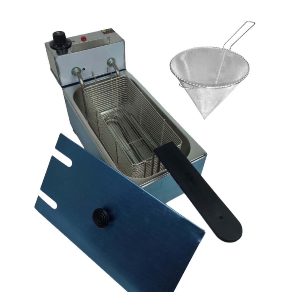 Fritadeira Elétrica 3 Litros Profissional A Óleo acompanha tampa e coador de óleo