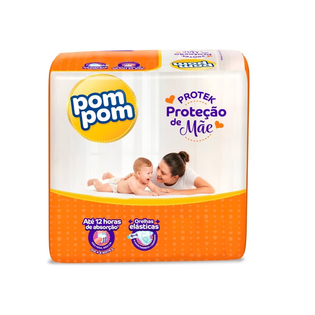 Fraldas Descartáveis Pom Pom Derma Protek Jumbo