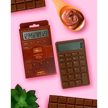 CALCULADORA DE MESA TILIBRA TC26 CHOCOLATE