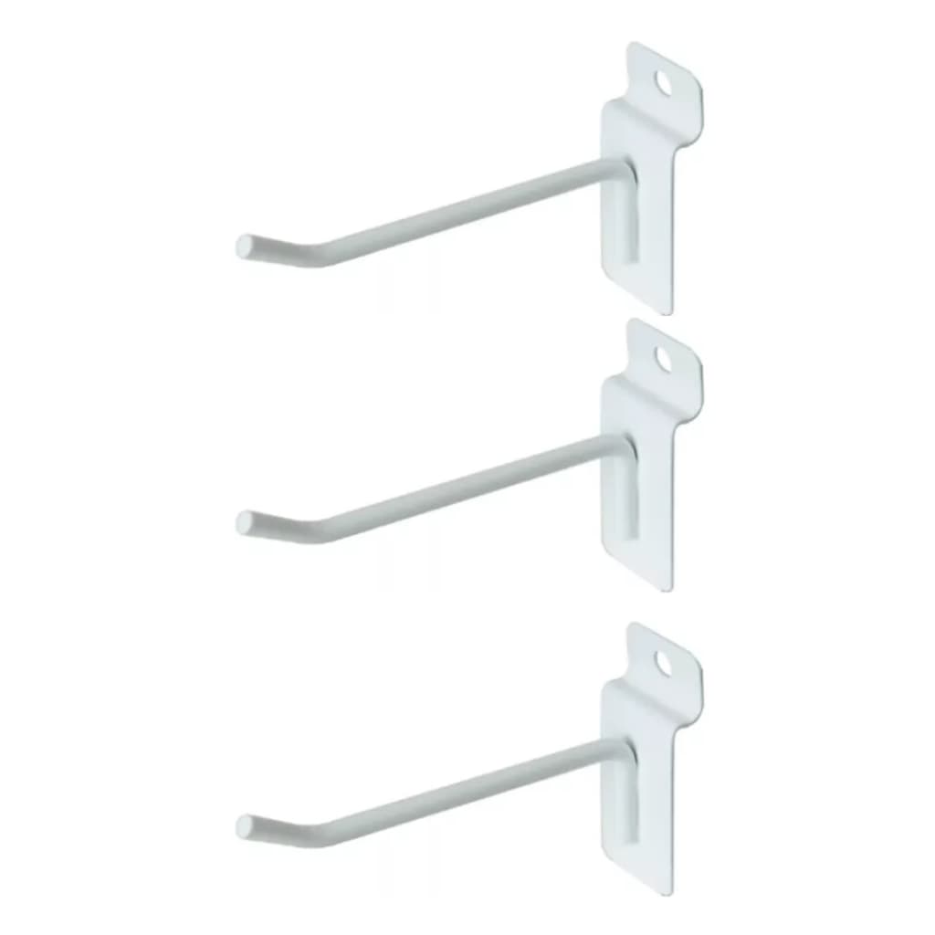 Kit 50 Ganchos Expositores Branco e Preto Para Paineis Canaletado - Todos Os Tamanhos