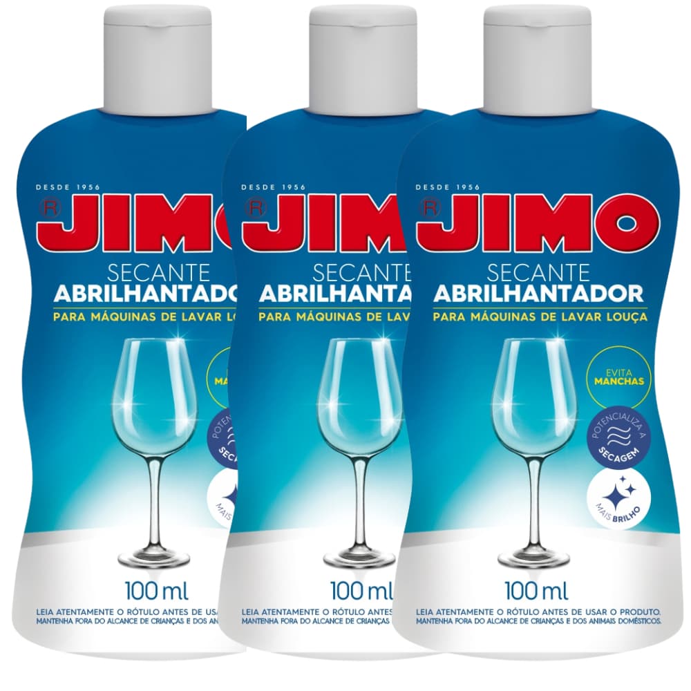 Kit 03 Secante Para Maquina de Lavar Louca Abrilhantador 100 ml Cada