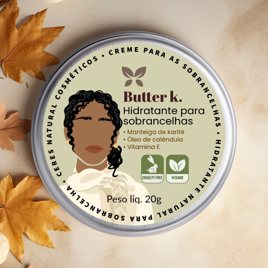 Hidratante para Sobrancelhas Butter K Restaurador Crescimento Natural Vegano com Manteiga de Karité