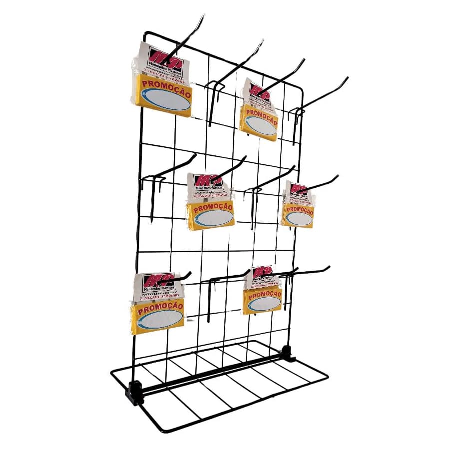 Expositor Organizador para balcão Chaveiro e Bijuteria 30 CM x 40 Cm + Ganchos