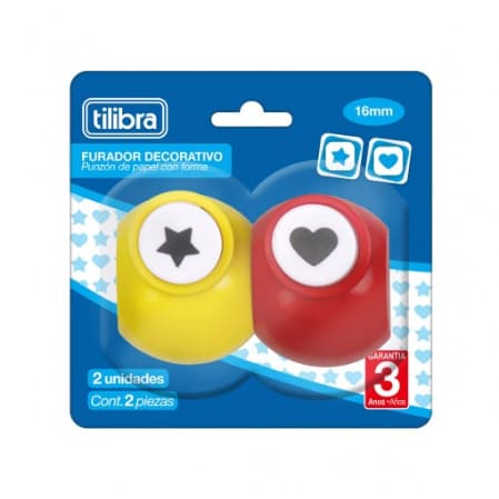 FURADOR DECORATIVO TILIBRA 16MM ESTRELA E CORACAO