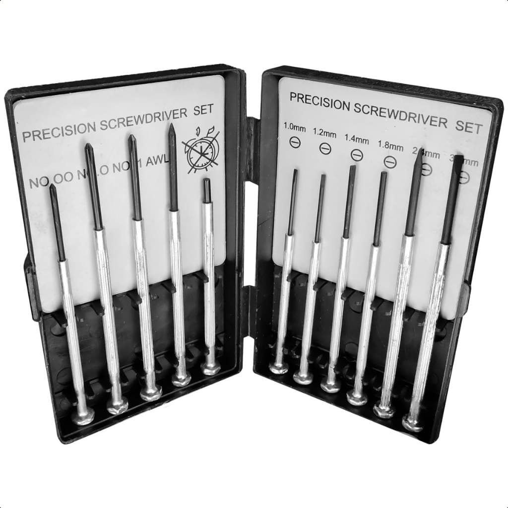 Kit 11 Peças Chaves de Precisão para Relógio, Celular , Óculo Philips Fenda Aço Carbono