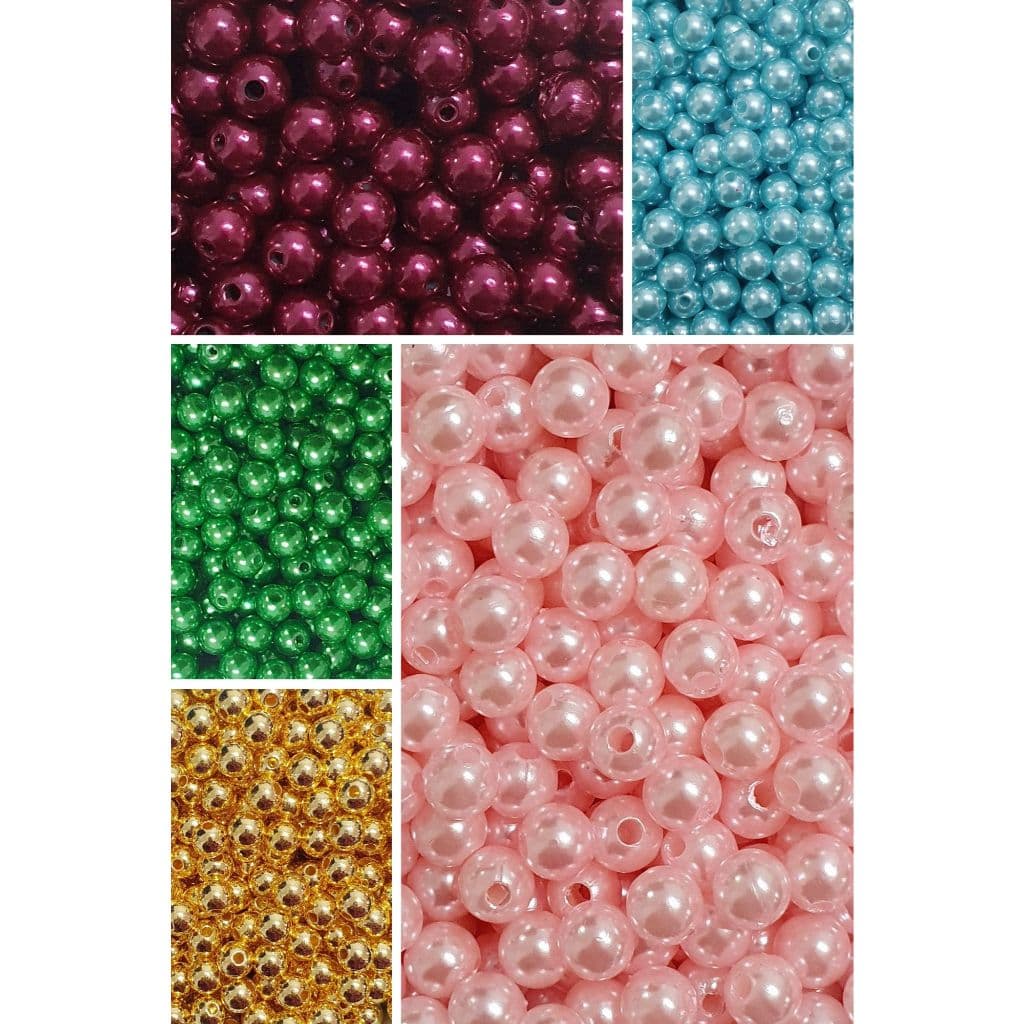 Perola 8mm ABS Inteira Com Furo Passante 100 Unidades