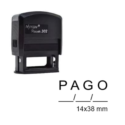 Carimbo automatico Nykon 302 PAGO com data, sem data
