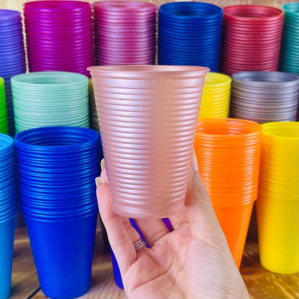 50~200 Copo Perolado Cintilante Descartável Festa 200 ml BELLO