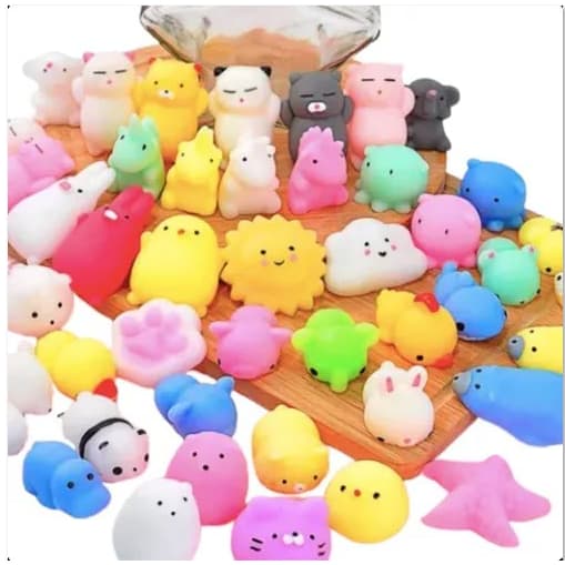 Kit 5 Unidades Squishy Mochi Bichinho Macio De Apertar Anti Stress para todas as idades e tipos de ambiantes