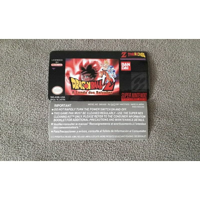 Label Frontal +Traseiro Dragon Ball Z P/ Cartucho Super Nintendo Aproveite!