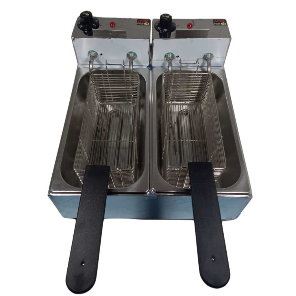 Fritadeira Elétrica 6 Litros 2 Cubas Gomes Inox 2 Cubas Completa
