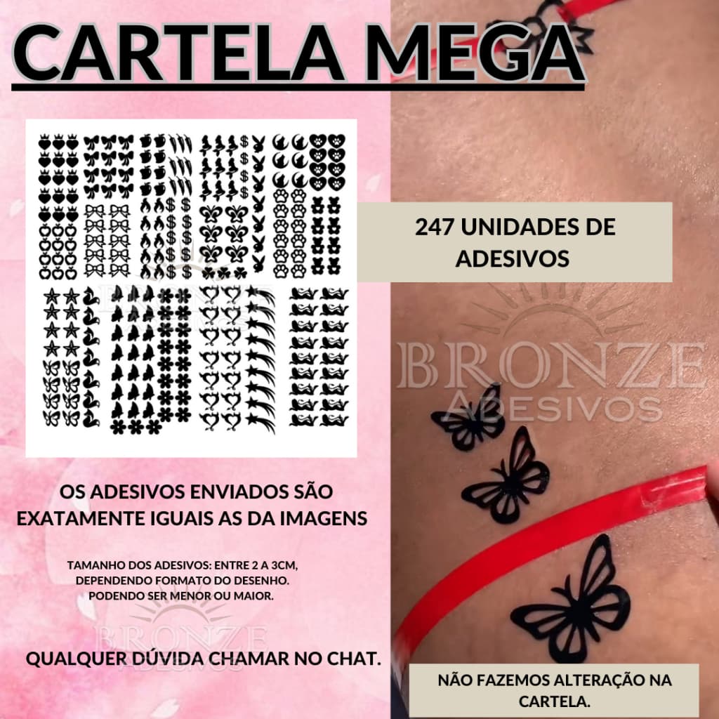 319 adesivos para tatuagem solar para bronzeamento. Tatuagem solar. Biquini de Fita.