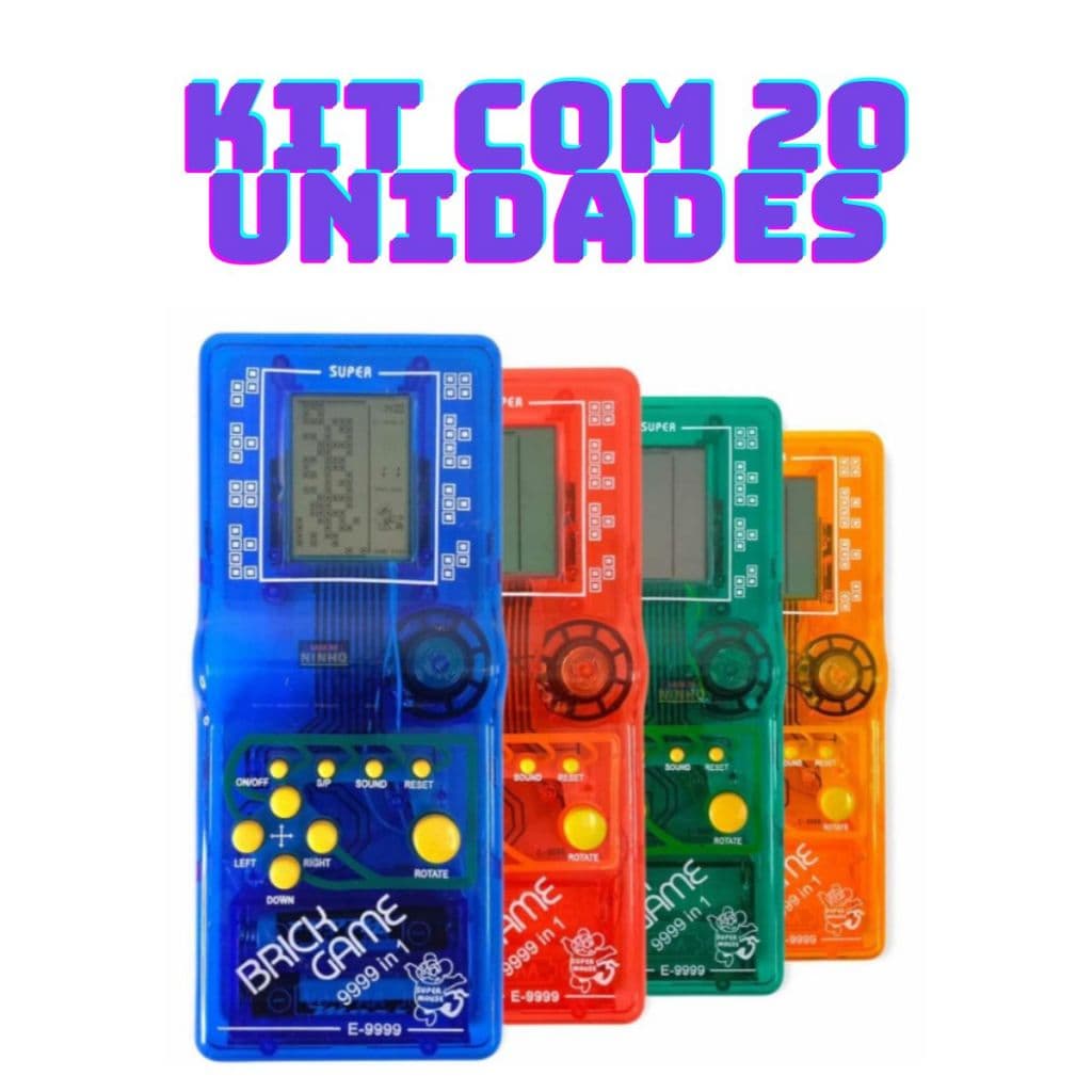 KIt com 20 Super Mini Game Retro Brinck Game Portátil 9999 jogos