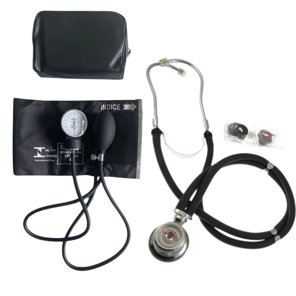 Esfigmomanômetro / Tensiômetro com Estetoscópio Diversas Cores - Premium