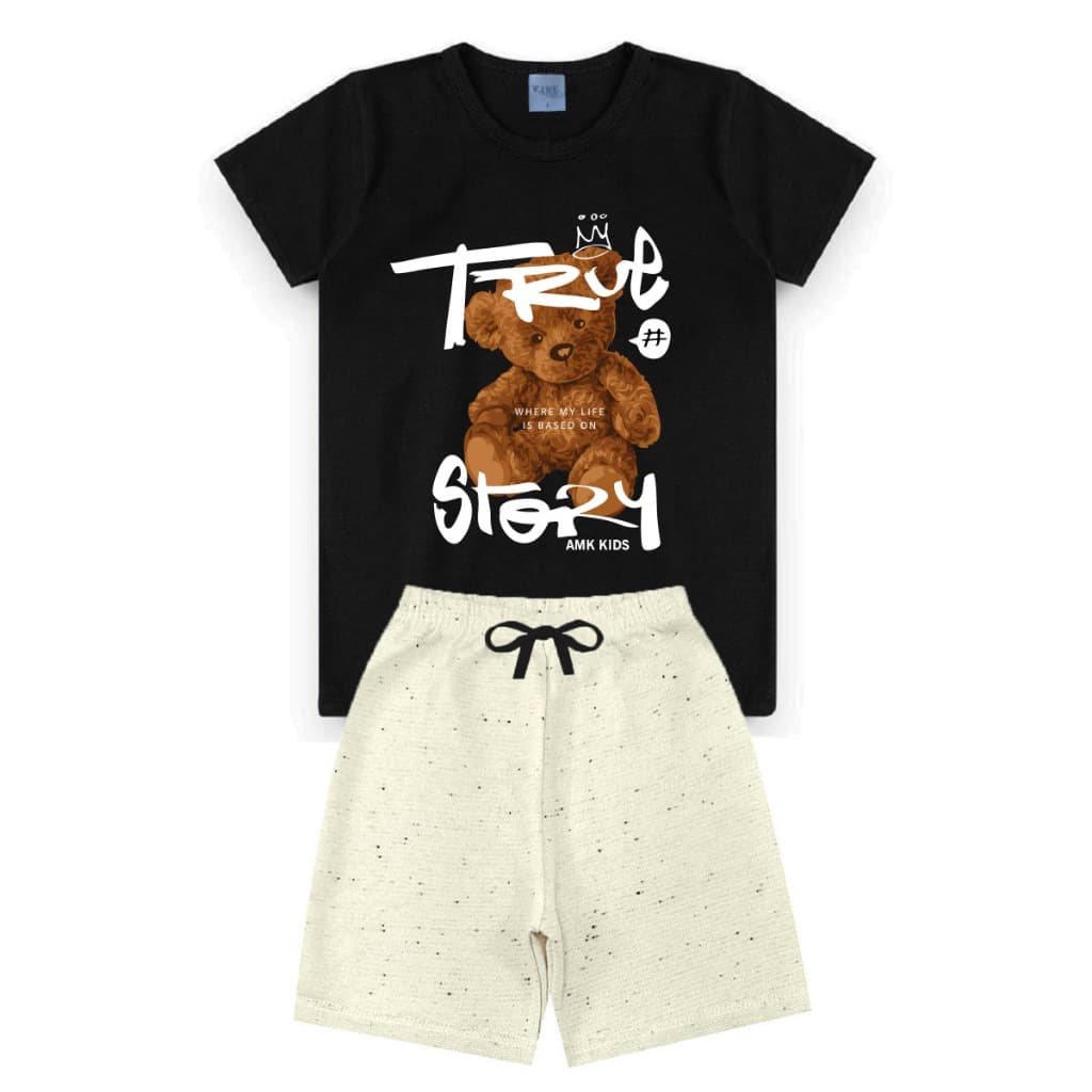 Conjunto Infantil Menino Masculino Bermuda e Camiseta L30