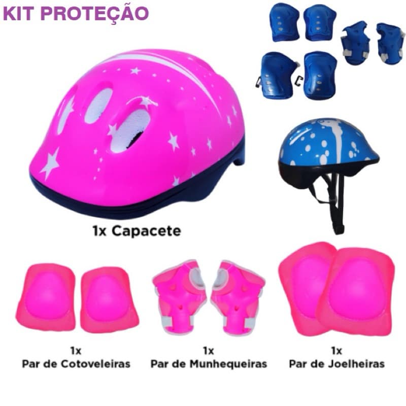 kit de Proteção Infantil Para Patins, Patinete, Bike, Skate
