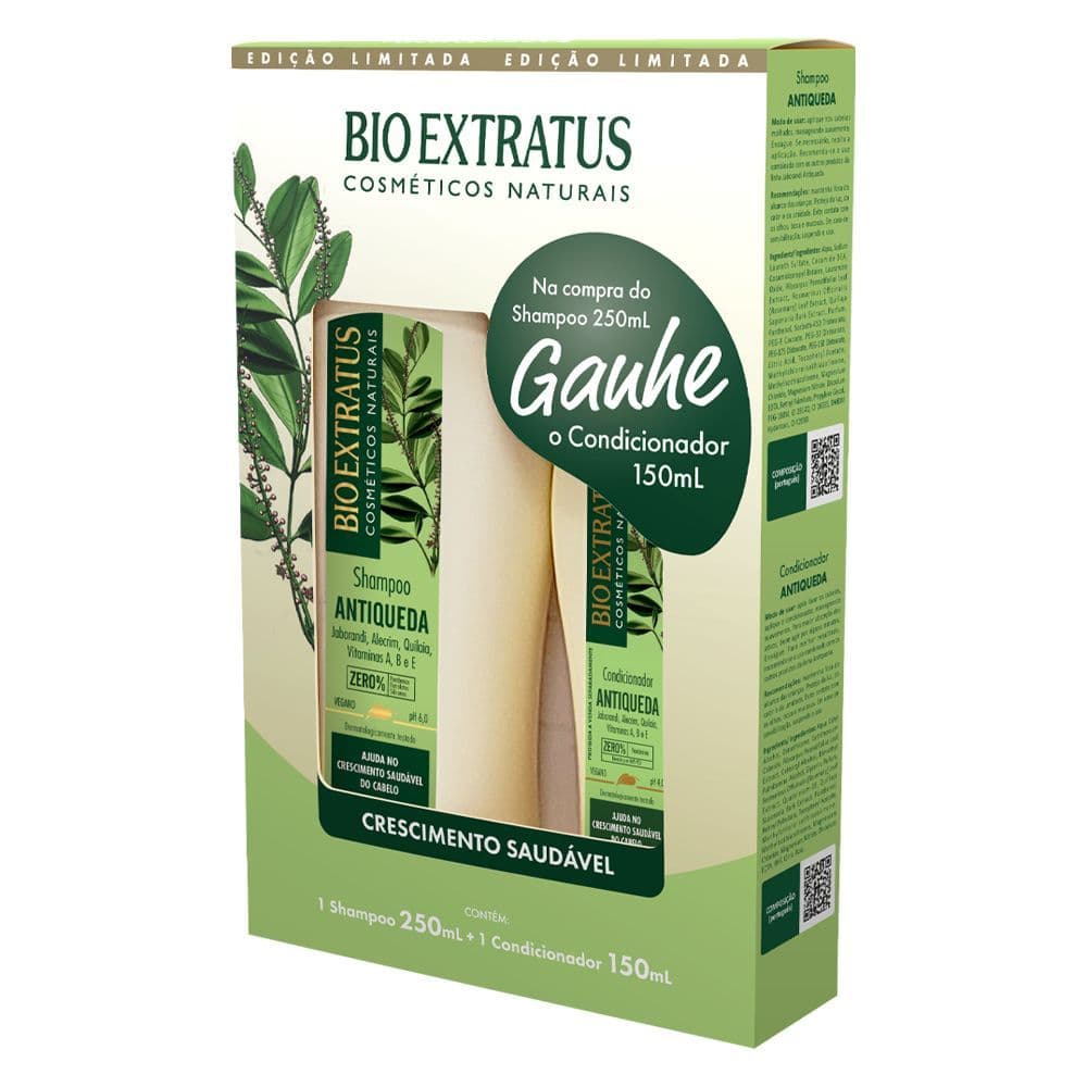 Bio Extratus Kit Jaborandi Antiqueda Crescimento Saudavel (Shampoo 250ml, Condicionador 150ml)