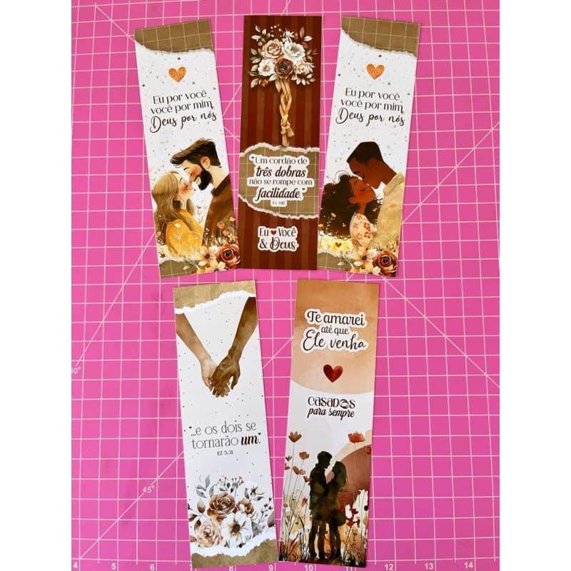 20 Marca Página casais lembrancinha mensagens bíblicas