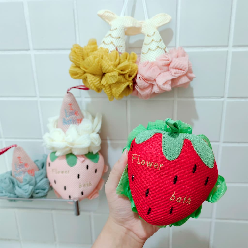 Bucha de Banho Morango e Sereia - Allmini