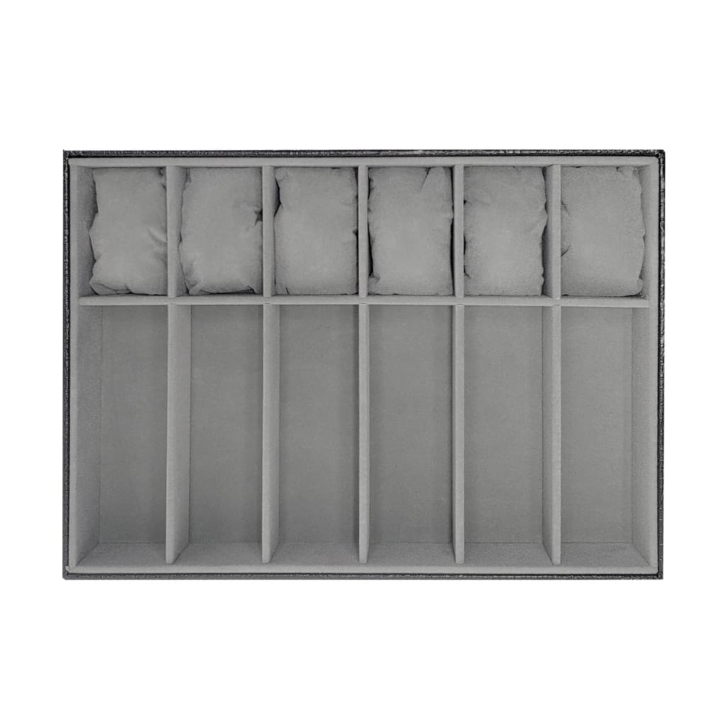 Bandeja Para Organizar 6 Óculos E 6 Relógios Preto Com Interno Cinza