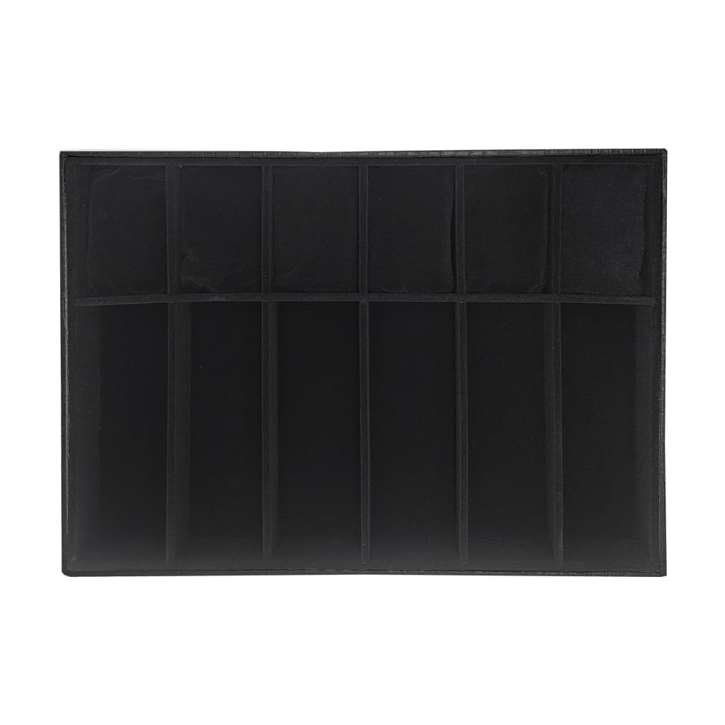 Bandeja Para Organizar 6 Óculos E 6 Relógios Preto Com Interno Preto