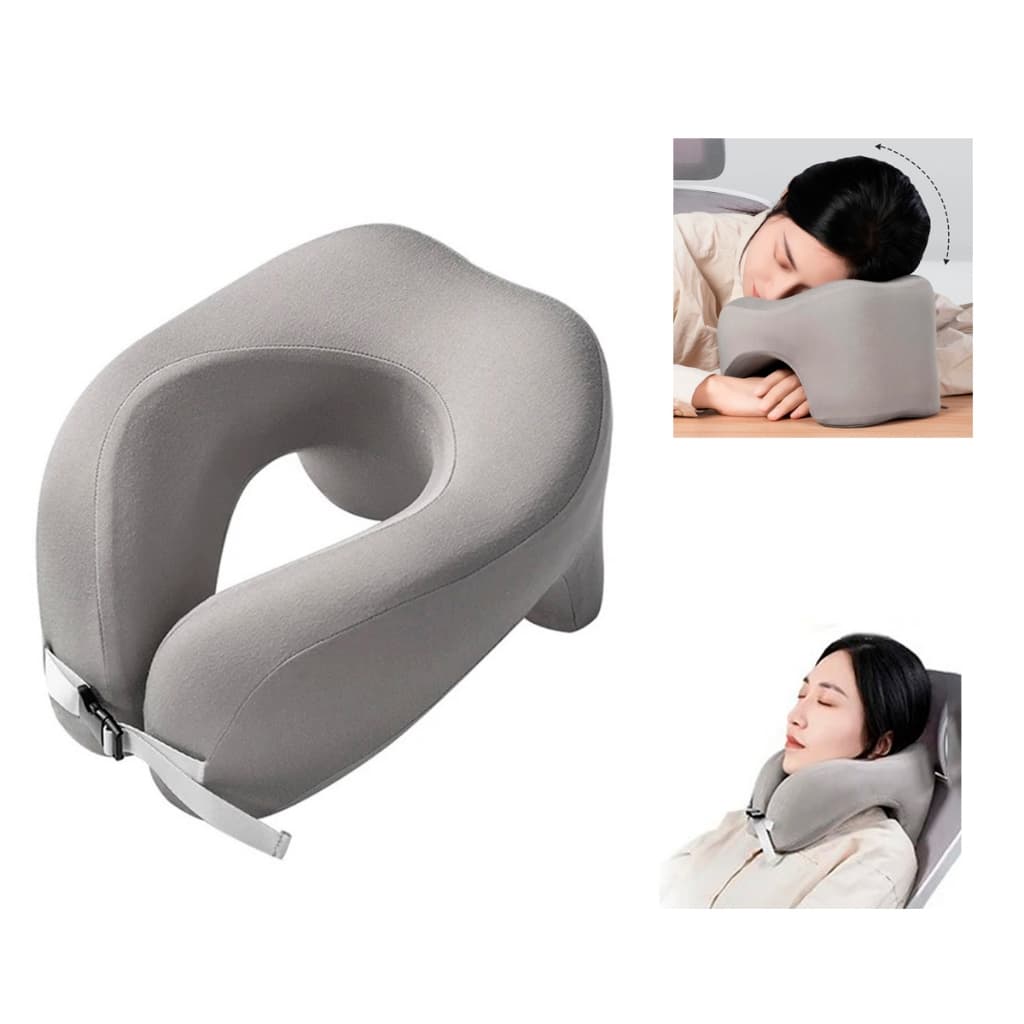 travesseiro de viagem almofada de pescoço onibus avião conforto para dormir sentado e na mesa também