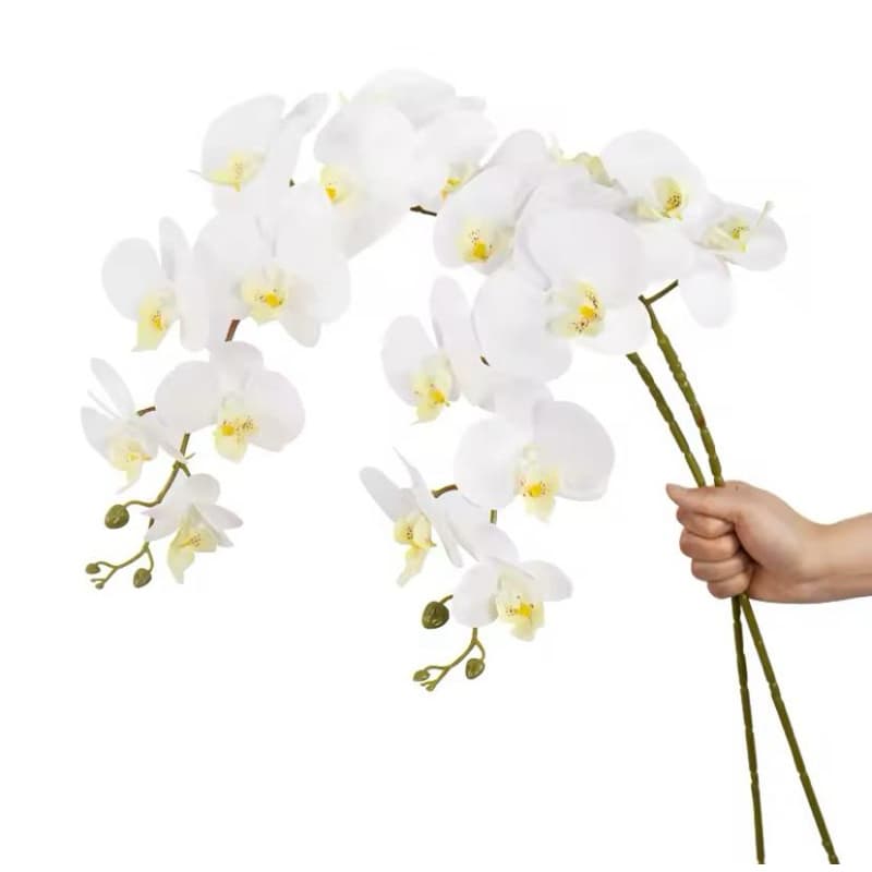 1 Orquídeas Artificial Toque Real Silicone Branca Flor