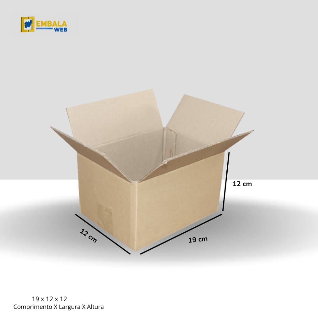 100 Unidades Caixa de Papelão tipo Maleta Reforçada 19x12x12 Correios Sedex Direto da Fábrica