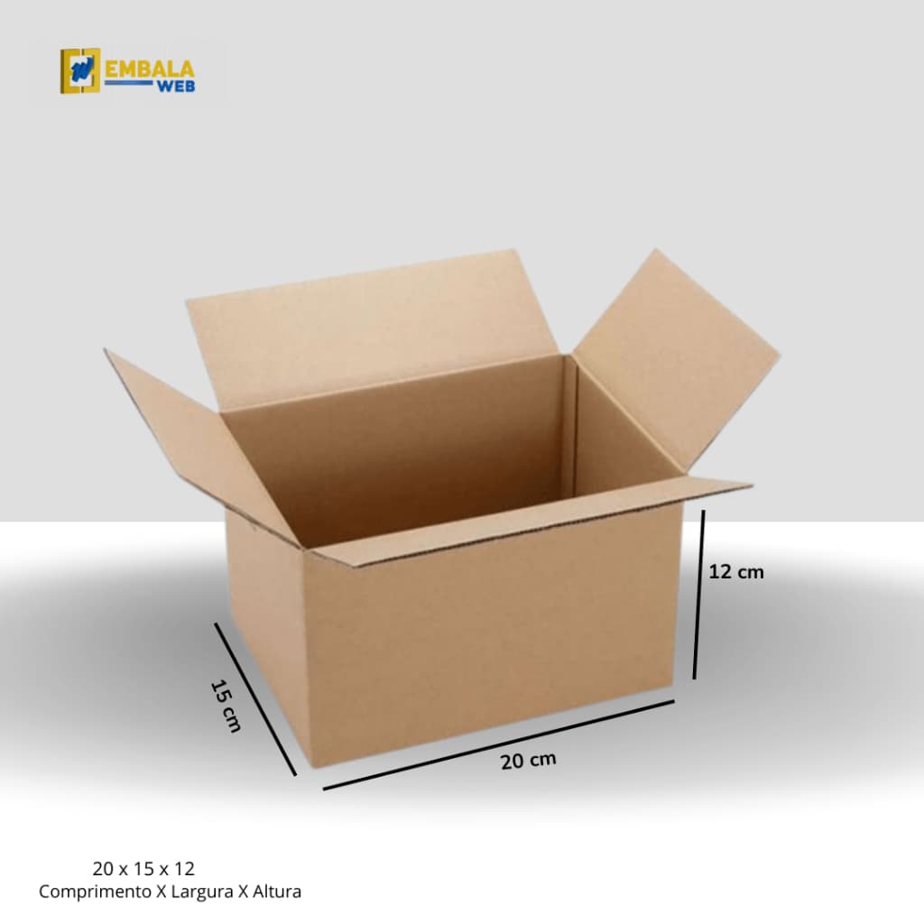 50 Unidades Caixa de Papelão tipo Maleta Reforçada 20x15x12 Correios Sedex Direto da Fábrica