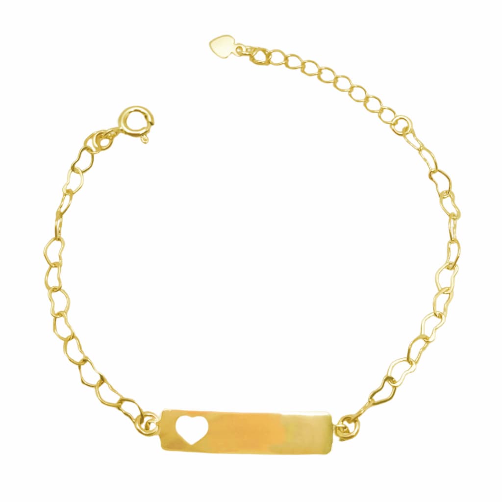 Pulseira Infantil RN Personalizada Nome Gravado Bebê Banhada a Ouro