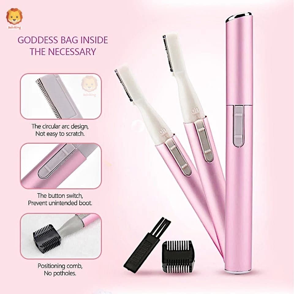 Caneta Depiladora Elétrica para Sobrancelha/Rosto / Aparador de Pelo Portátil para Corpo / Depilador