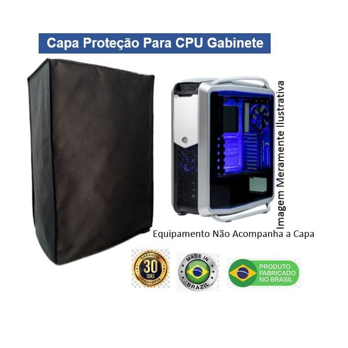 Capa de Proteção para Gabinete CPU Gamer sob Medida  (AxLxP) Bonita em TNT Preto Bonito Resistente Antipoeira.