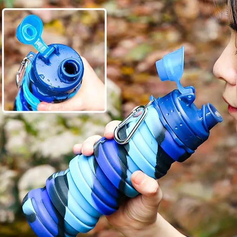 Novo copo de água de silicone portátil dobrável copo de água grande capacidade anti-queda