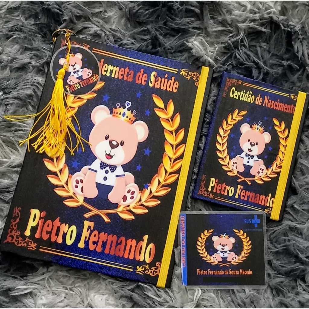 Capa Caderneta + Capa Certidão de Nascimento + Cartão SUS de BRINDE