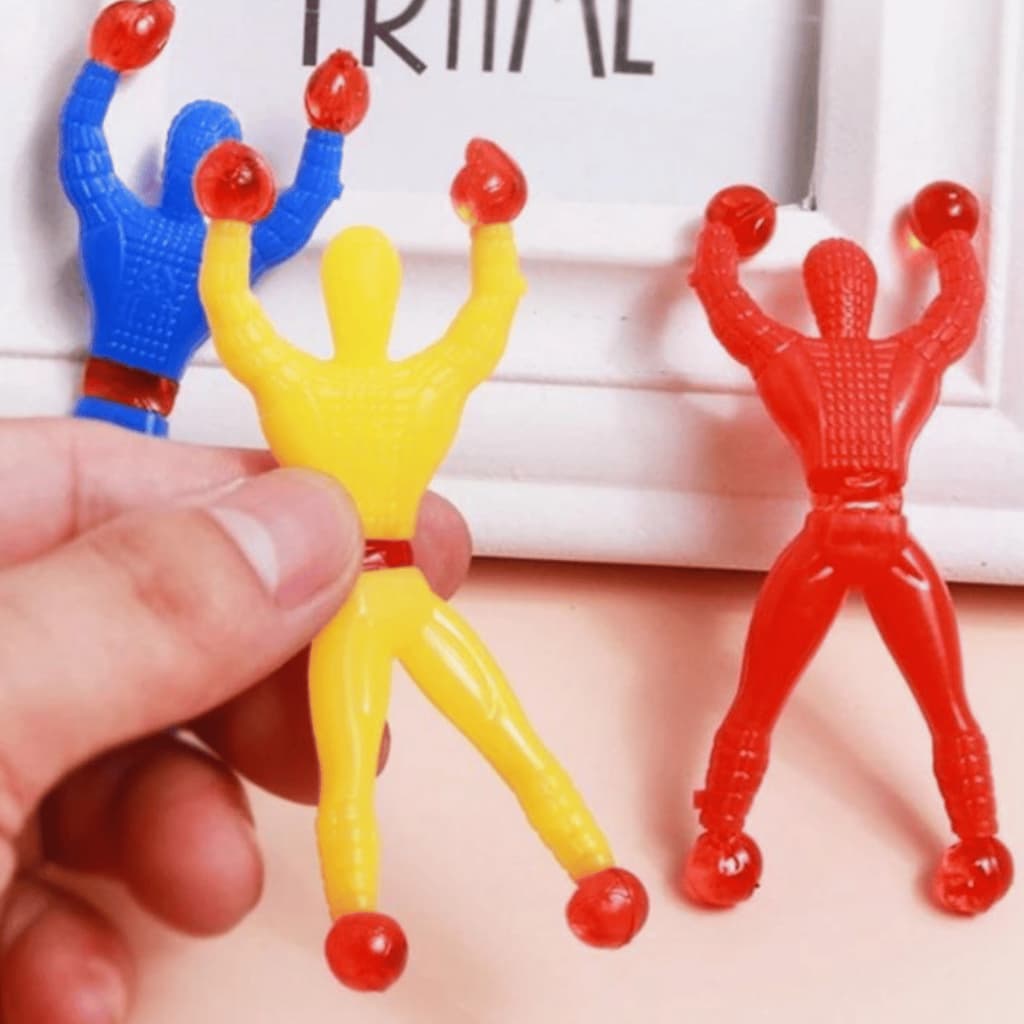 Kit 30 Bonecos Ninja de Brinquedo em Silicone Gruda em Paredes e Superfícies e Desce Geleca