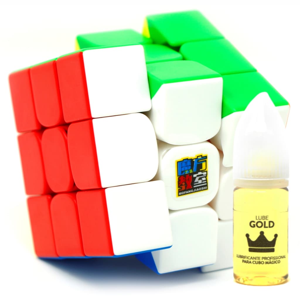 Cubo Mágico 3x3 Profissional Magnético Moyu Rs3m 2020 + Lube Gold - Cuber Brasil