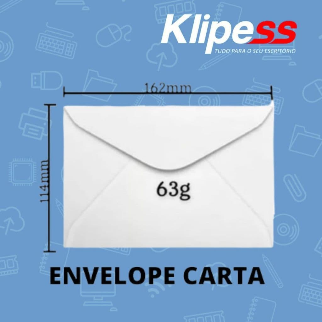 Envelope Branco Carta 114x162 (COF10) unidades 100 Scrity.