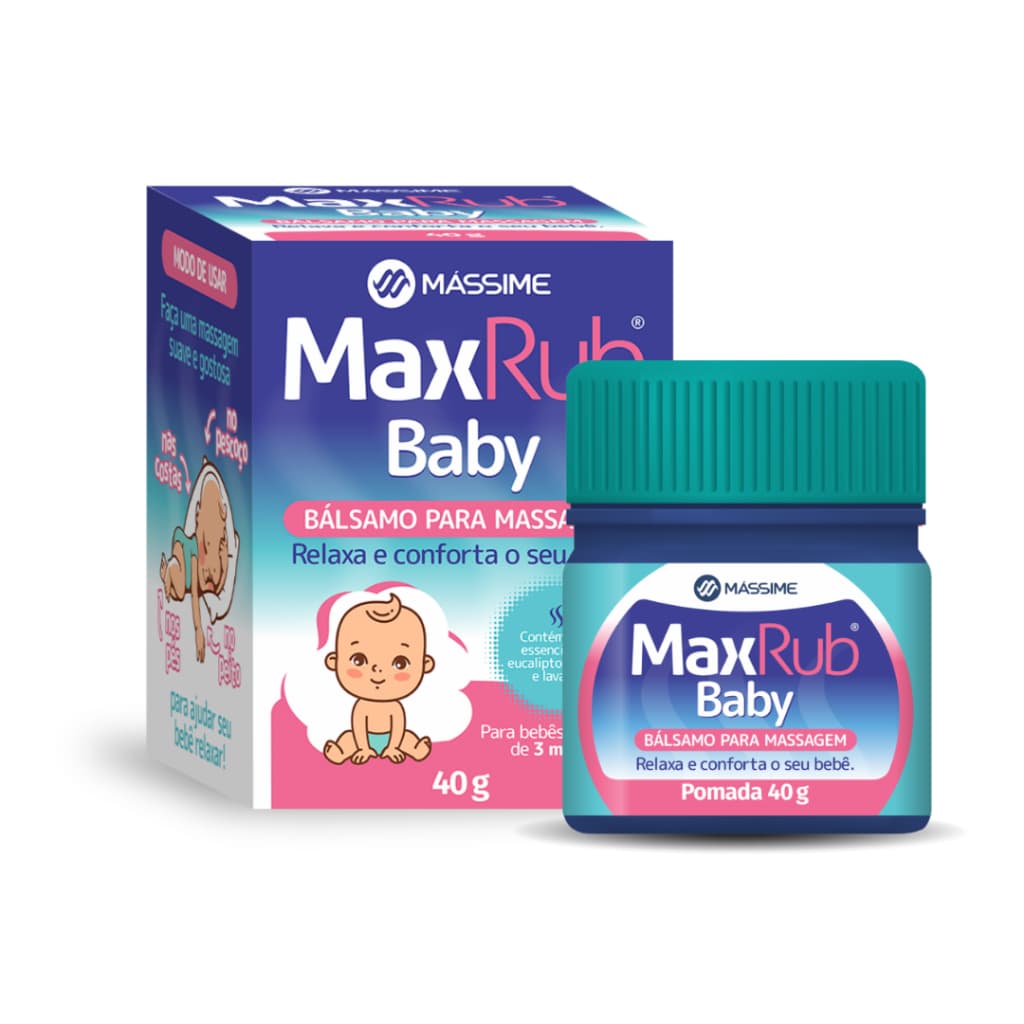 Pomada Maxrub Baby 40g - Bálsamo Alivio Do Bebê - Massime