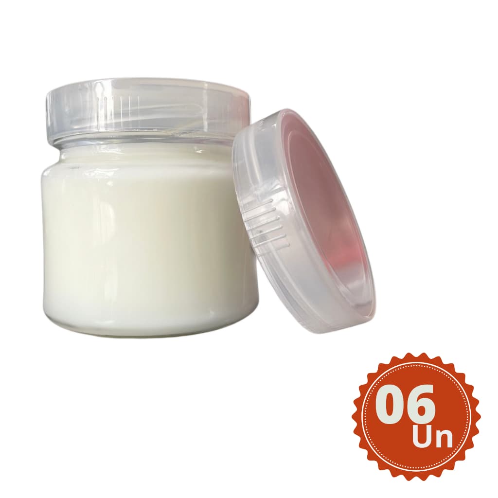 KIT 6 Frascos Potes de Vidros Armazenar Leite Materno Mini Belém 150ml Tampas Plasticas Livre BPA incolor