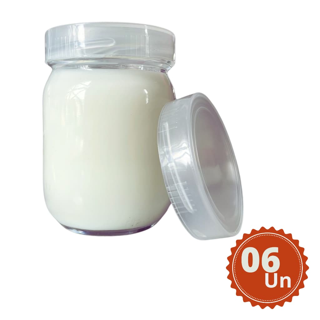 Kit 6 Potes de Vidro Para Armazenar Leite Materno Tampas Plasticas BPA Free