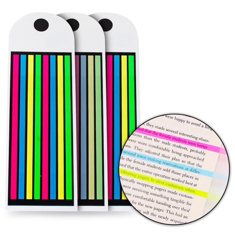 Kit 2 Blocos Notas Adesiva Para Marca Pagina Livro Anotaçao/Notas Adesivas Stick Note Flags Fininho Marcador de Página