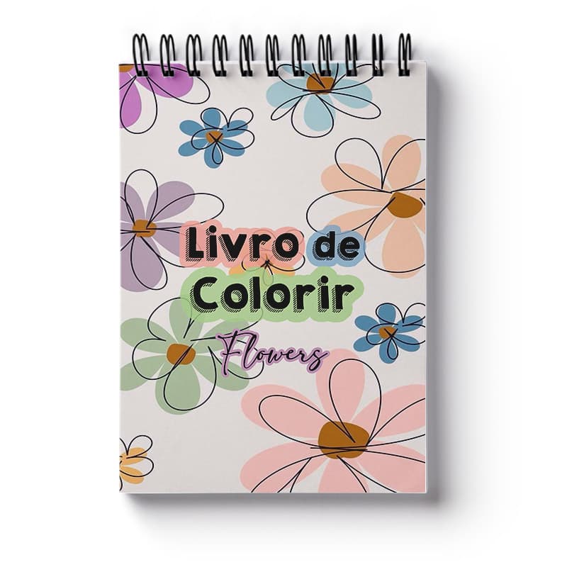 Livro de Colorir Flores Anti Estress Adulto Tamanho A5