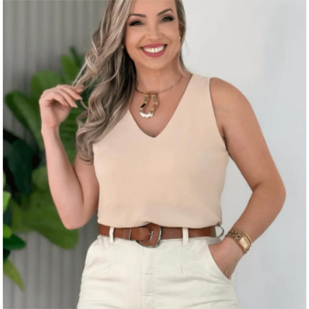 Blusa Regata Feminina Alça Larga Grossa Duna Tendência Regata Lisa Básica Elegante Moda Blogueira 6001