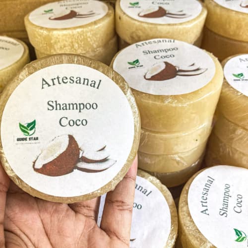 Shampoo Sólido De Coco Cabelos Secos e Danificados Vegano Natural