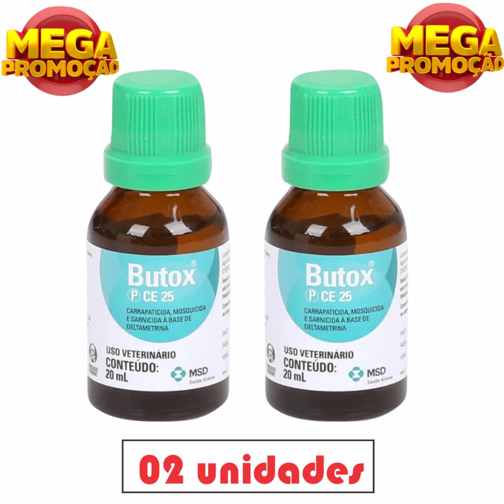Kit 02 Butox Carrapato Antipulgas Sarnicida Mosquicida Repelente Veneno Barata Formiga Pulgas
