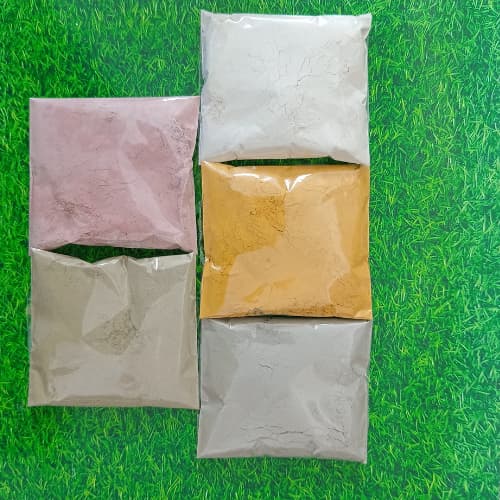 Argila 5 cores, branca, verde, preta, rosa e amarela skin care