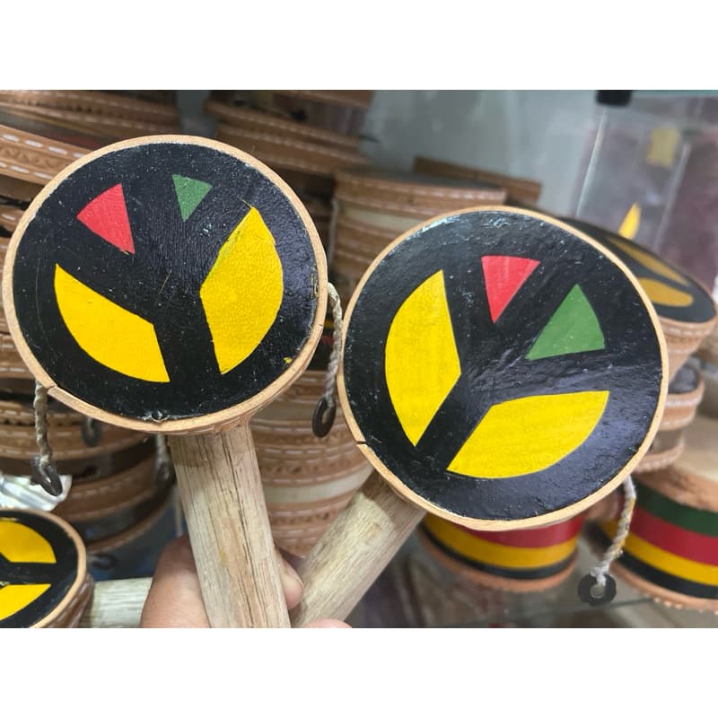 Maculelê Cabuletê Pele De Couro Instrumento Musical Infantil Kabuletê